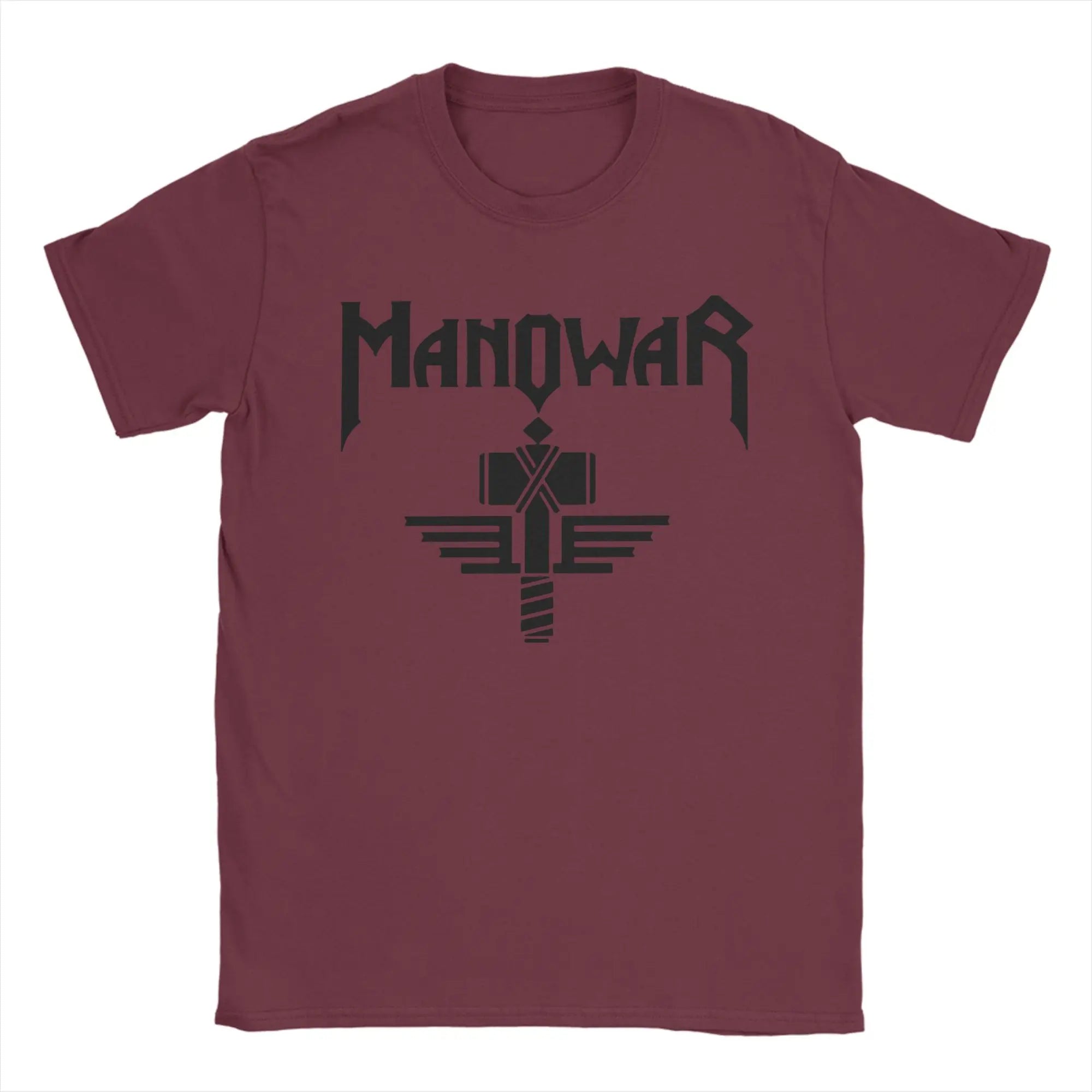 T-shirt Manowars pour hommes, vêtements en pur coton, nouveauté, manches courtes, col rond, t-shirt imprimé