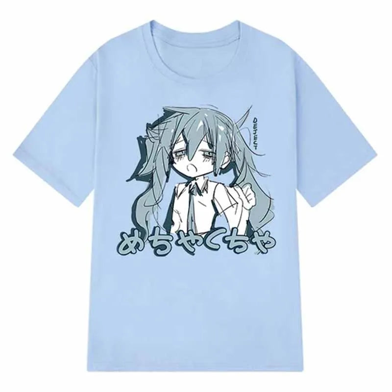 Japonais Y2K Anime Femmes T-shirt Coton Lâche Streetwear T-shirts Occasionnels Grande Taille à manches courtes Hip-hop Harajuku Hauts Femmes Vêtements