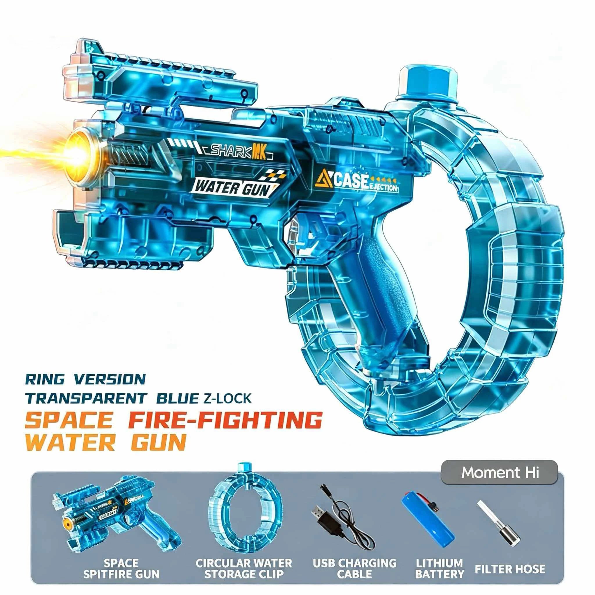 Pistolet à eau électrique à simulation de tir et de recul, jouet pour enfants avec capteur automatique et lumières, pistolet à eau pour l'été, la plage et les activités de plein air