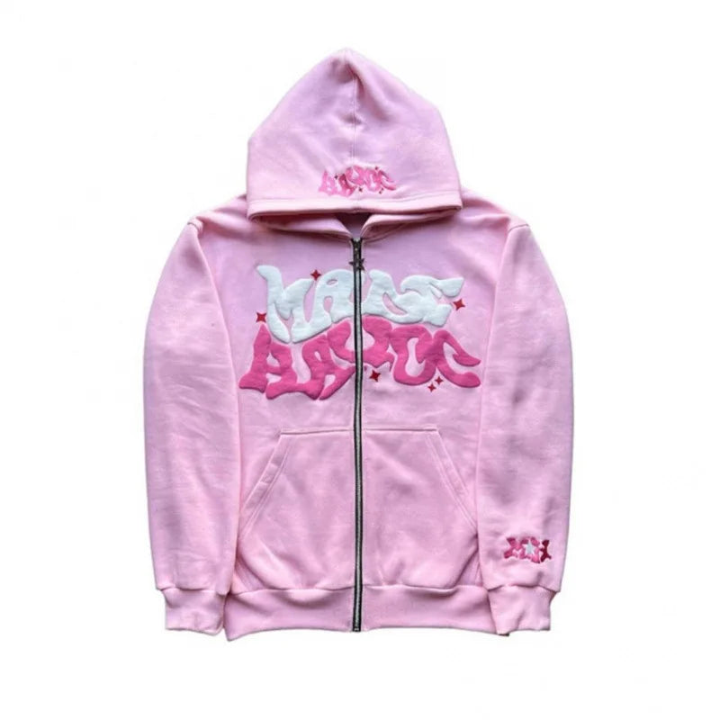 Sweat-shirt à capuche pour homme 2026, style streetwear gothique punk hip-hop, imprimé, avec fermeture éclair, vêtements pour homme