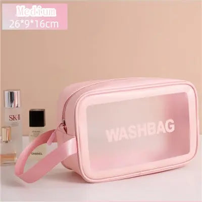 Sac de lavage de voyage portable pour femme, transparent, étanche, stockage de maquillage, poudres, grande capacité, étui cosmétique, EvaluBeauty