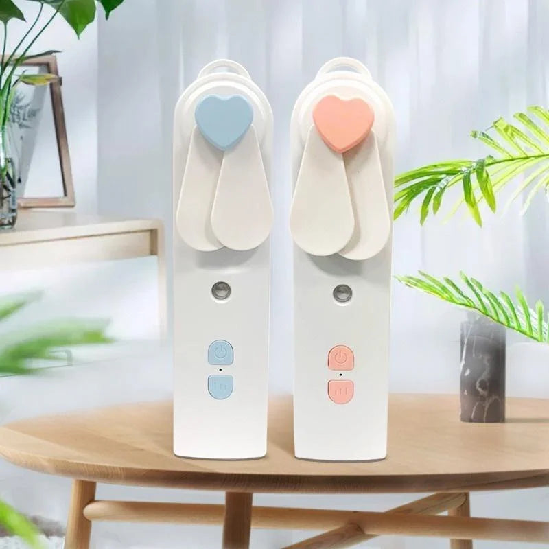 Mini ventilateur humidificateur Portable 2 en 1, Rechargeable par USB, ventilateur portatif, brume de pulvérisation d'eau, vapeur faciale, refroidisseur d'air pour le bureau et la maison