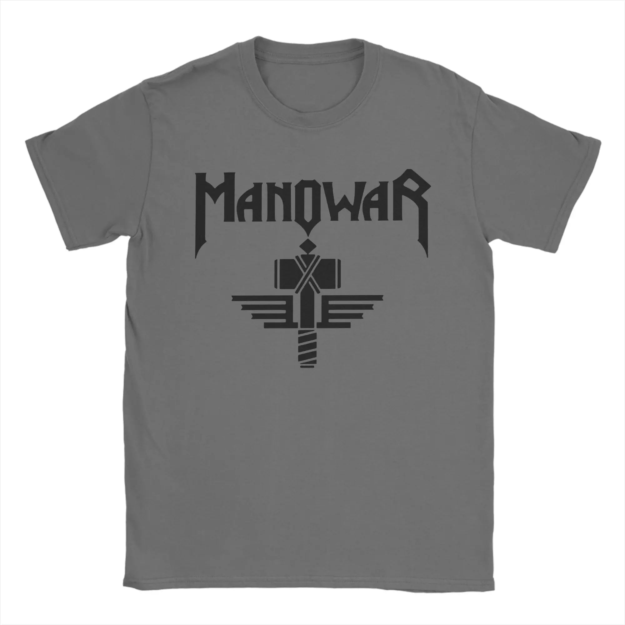 T-shirt Manowars pour hommes, vêtements en pur coton, nouveauté, manches courtes, col rond, t-shirt imprimé