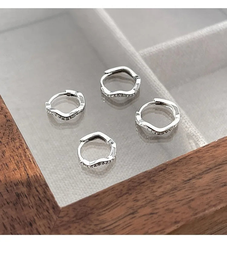 REETI 925 boucles d'oreilles en argent Sterling mode Zircon boucles d'oreilles ondulées pour les femmes cadeau boucles d'oreilles bijoux de mode boucles d'oreilles coréennes