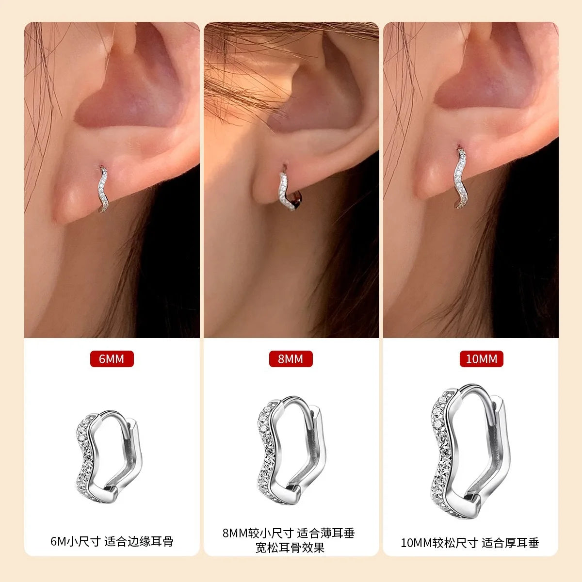 REETI 925 boucles d'oreilles en argent Sterling mode Zircon boucles d'oreilles ondulées pour les femmes cadeau boucles d'oreilles bijoux de mode boucles d'oreilles coréennes
