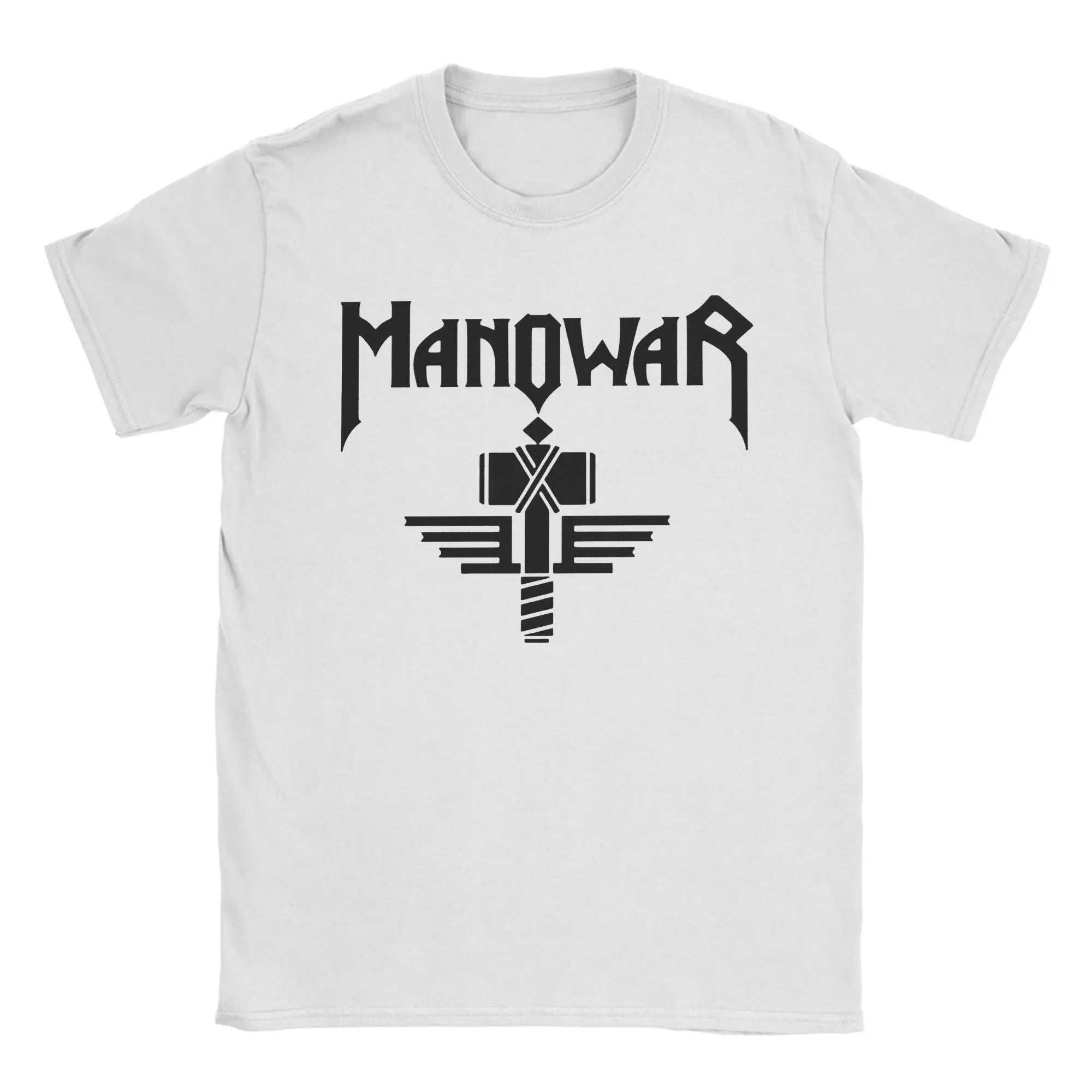 T-shirt Manowars pour hommes, vêtements en pur coton, nouveauté, manches courtes, col rond, t-shirt imprimé