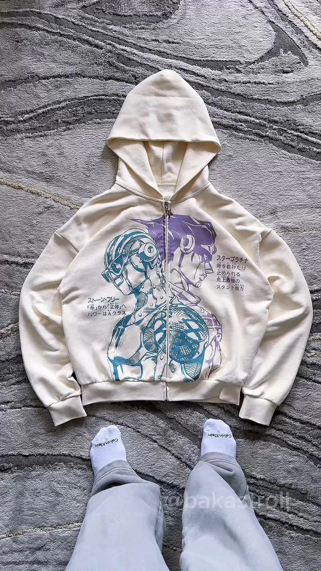 Sweat à capuche Y2K Hiphop Jojo Bizarre Adventure Harajuku surdimensionné pour homme et femme, sweat à capuche zippé Hip Hop pour couple, sweat-shirt streetwear