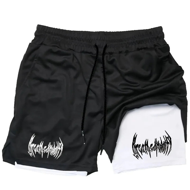 Shorts de course 2-en-1 double couche pour hommes – Idéal pour l'entraînement, le jogging, le sport, la gym et le fitness – Élastique et multifonctionnel