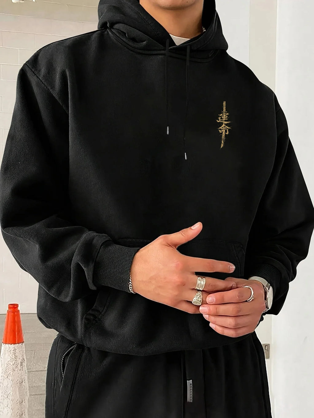 Sweat-shirt unisexe à motif chinois de style coréen, tendance streetwear décontractée, sport, hip-hop, printemps, automne, hiver