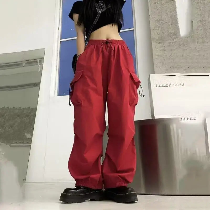 Salopette de Style américain pour hommes, pantalon de sport décontracté, taille haute, jambes larges, nouvelle collection été