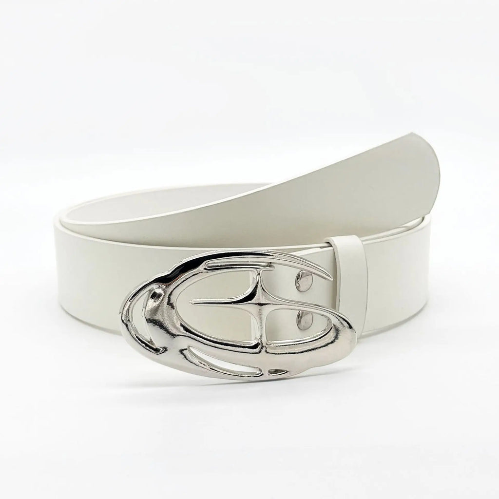 Ceinture en faux cuir Punk Y2K, taille creuse, accessoire gothique à la mode, boucle pour hommes et femmes, 2025