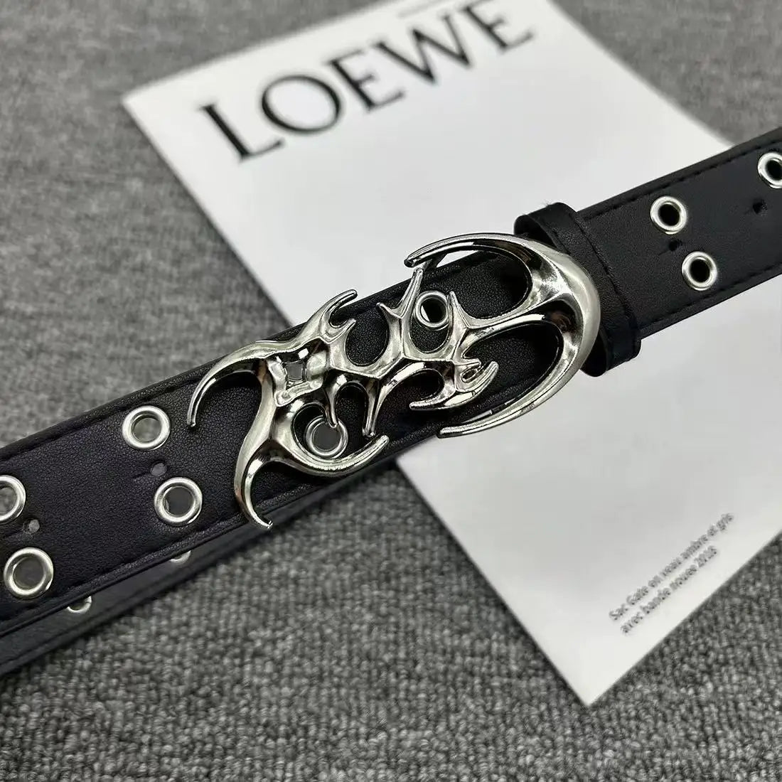 Ceinture Punk en cuir PU ajouré Y2K pour hommes et femmes, accessoire tendance pour cadeaux, ceintures de taille neutres, grande taille, nouvelle collection