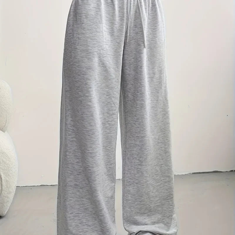 Printemps et automne Style décontracté petit sweat à capuche pantalon droit pantalons décontractés femmes automne et hiver pantalon Baggy