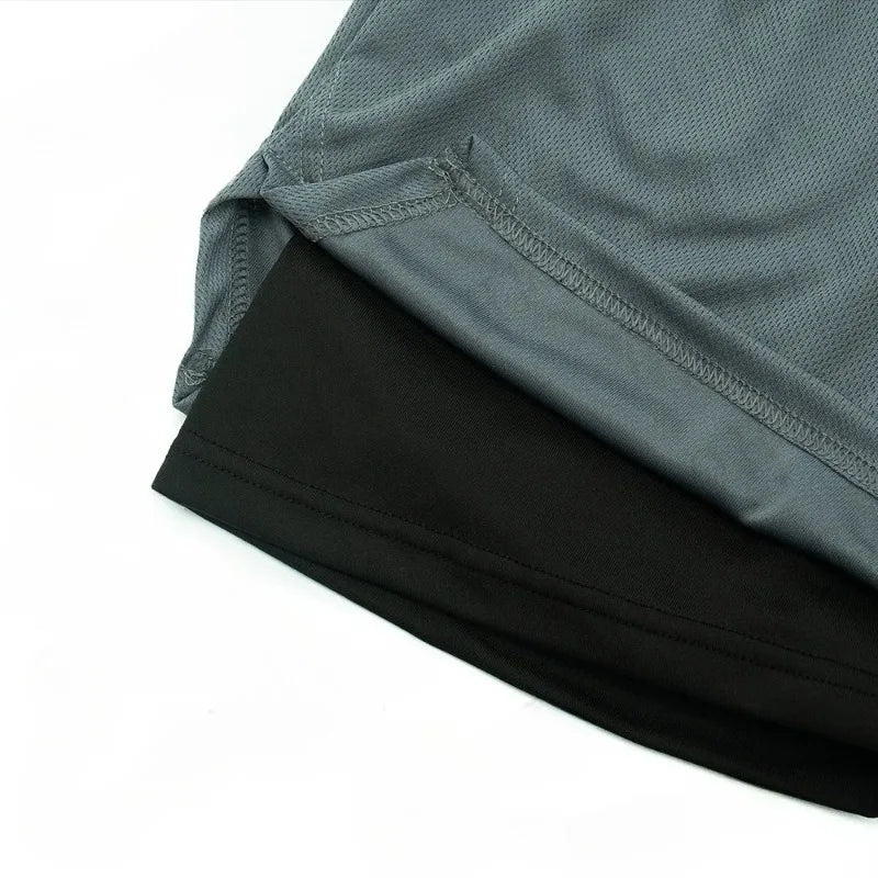 Shorts de course 2-en-1 double couche pour hommes – Idéal pour l'entraînement, le jogging, le sport, la gym et le fitness – Élastique et multifonctionnel