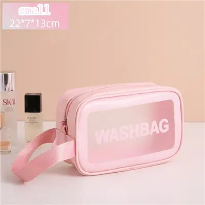 Sac de lavage de voyage portable pour femme, transparent, étanche, stockage de maquillage, poudres, grande capacité, étui cosmétique, EvaluBeauty