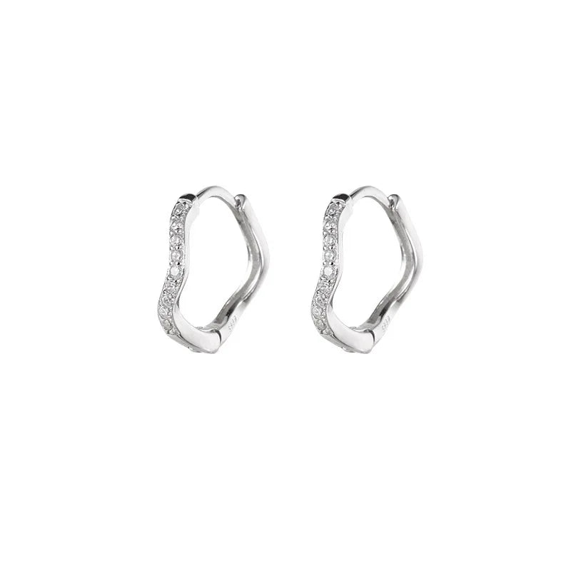 REETI 925 boucles d'oreilles en argent Sterling mode Zircon boucles d'oreilles ondulées pour les femmes cadeau boucles d'oreilles bijoux de mode boucles d'oreilles coréennes