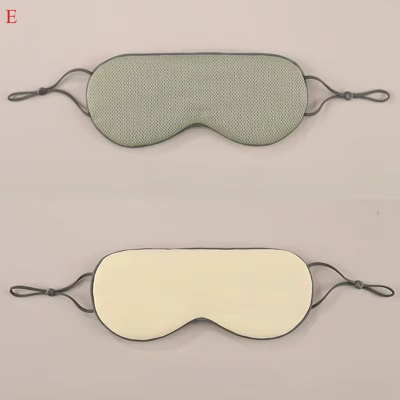 Masque pour les yeux de sommeil, Style coréen, soie glacée, chaud et frais, double usage, réglable, blocage de la lumière de voyage, masque pour les yeux respirant