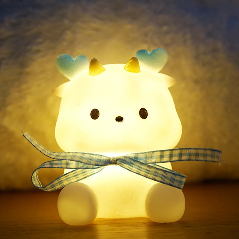 Lampe LED Dragon de Dessin Animé Bleu, 1 Pièce, Lumière de oral et pour Chambre à Coucher, Cadeaux de Vacances pour Ami et Enfant