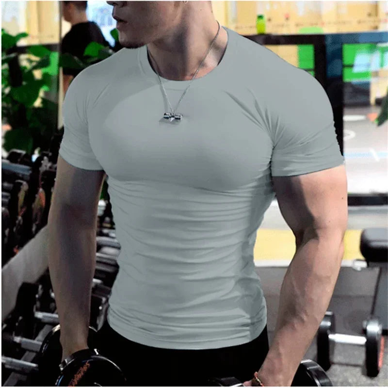 Hommes hauts à la mode t-shirt plaine coupe ajustée t-shirt à manches courtes t-shirts pour hommes chemises de sport décontracté t-shirt blanc homme vêtements 5XL