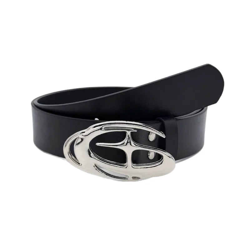 Ceinture en faux cuir Punk Y2K, taille creuse, accessoire gothique à la mode, boucle pour hommes et femmes, 2025