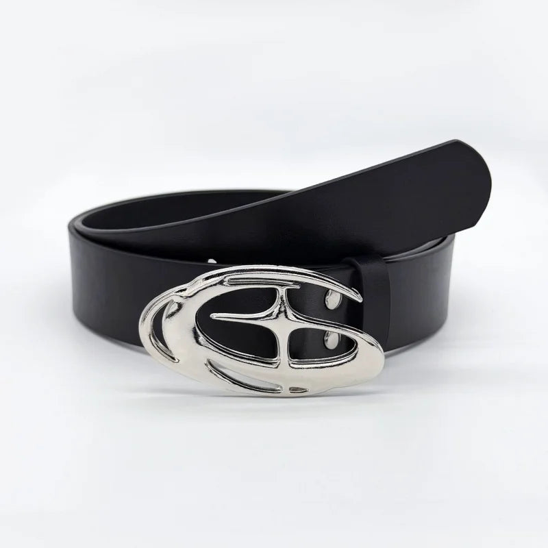 Ceinture en faux cuir Punk Y2K, taille creuse, accessoire gothique à la mode, boucle pour hommes et femmes, 2025