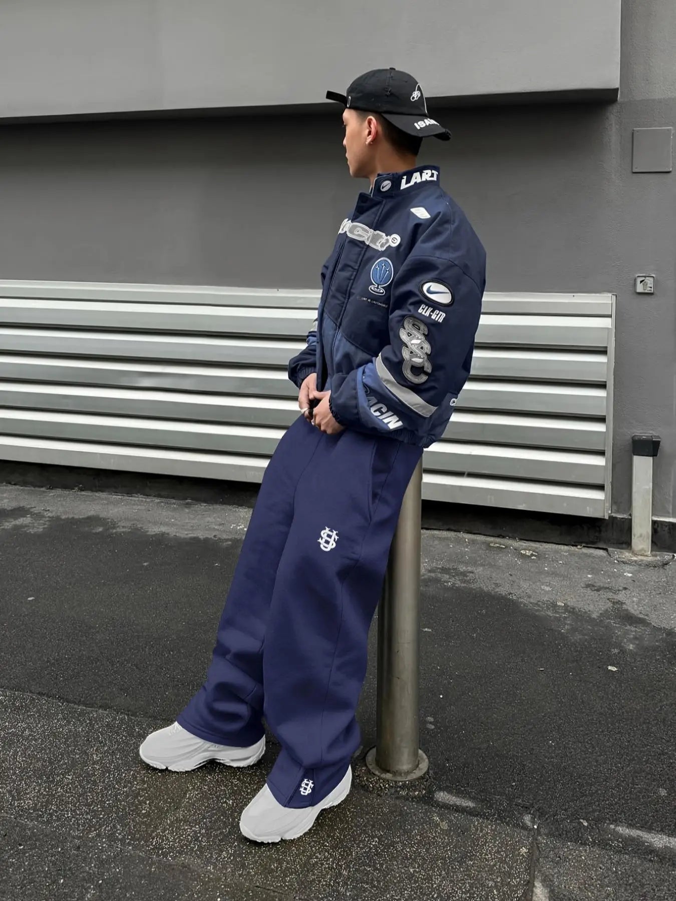 Nouveau pantalon Y2K personnalisé avec fermeture éclair sur les jambes, broderie, style hip-hop, jogging décontracté pour hommes, pantalon rétro droit, survêtement streetwear