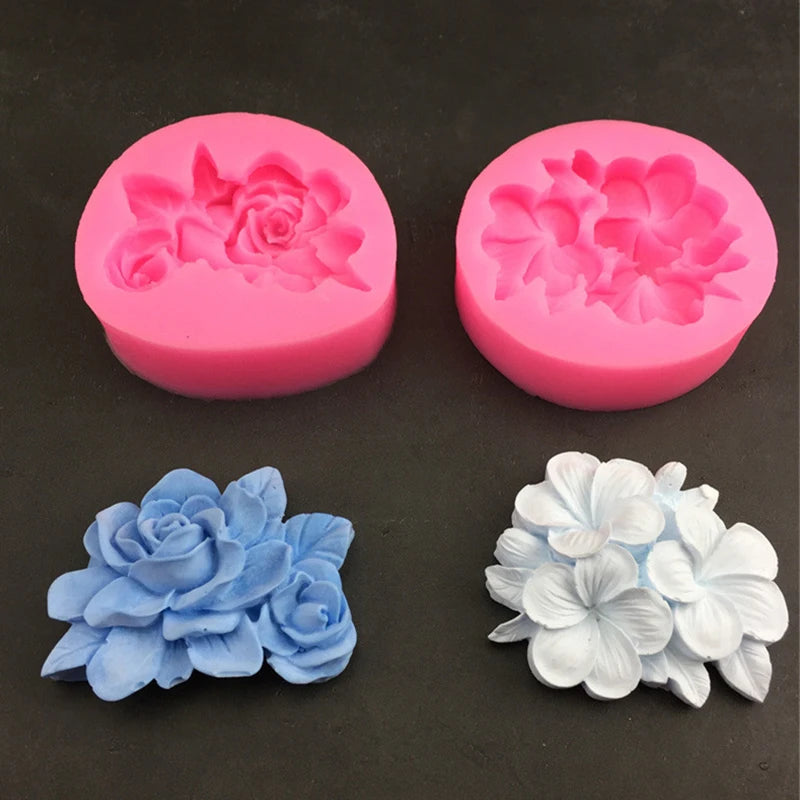 Frangipani – moule à bougie en Silicone, fleur de gardénia, savon fait à la main, cire de soja, bougie parfumée, ornements en plâtre, décoration de maison