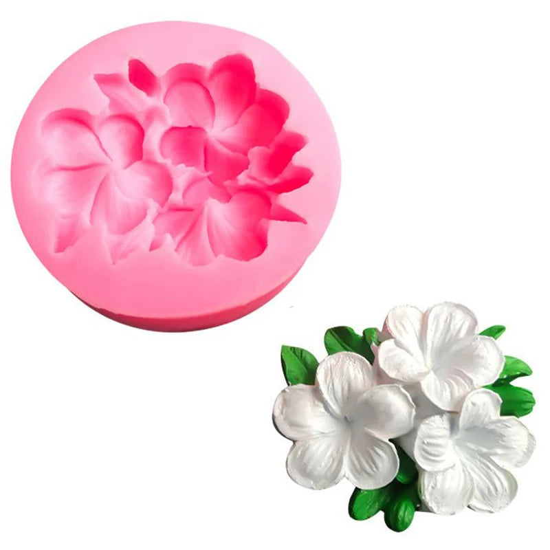 Frangipani – moule à bougie en Silicone, fleur de gardénia, savon fait à la main, cire de soja, bougie parfumée, ornements en plâtre, décoration de maison