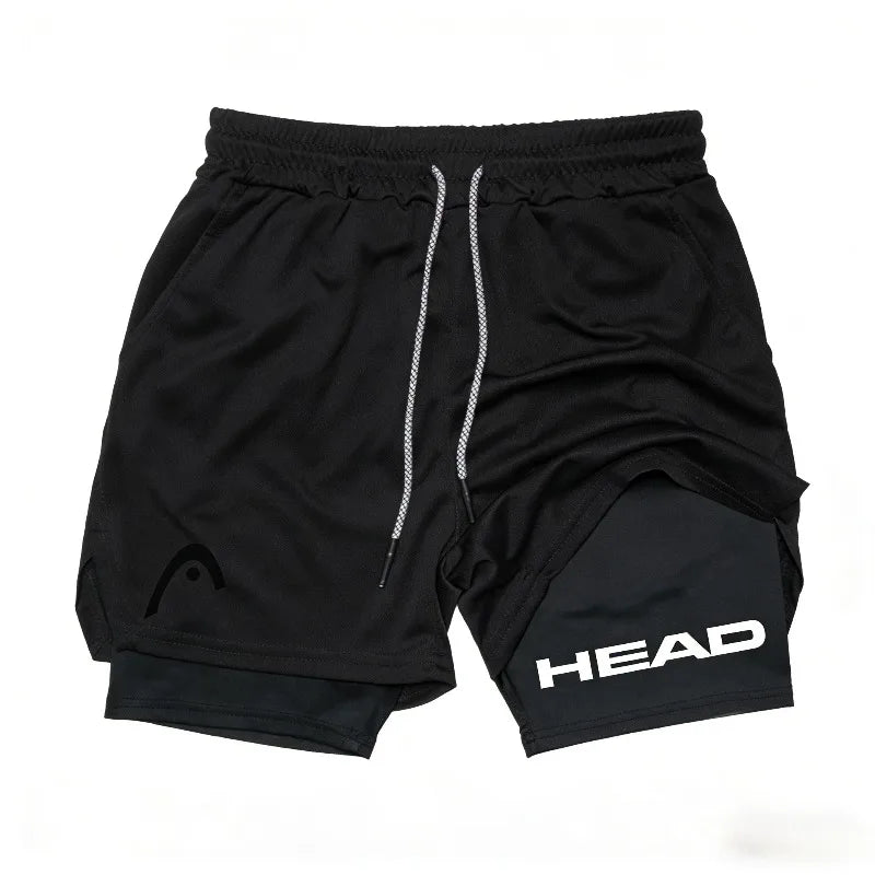 Short de course 2-en-1 pour hommes, idéal pour le fitness et l'entraînement, séchage rapide, double couche, polyvalent et tendance pour l'été