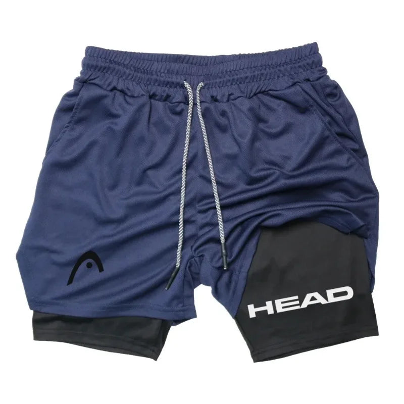 Short de course 2-en-1 pour hommes, idéal pour le fitness et l'entraînement, séchage rapide, double couche, polyvalent et tendance pour l'été