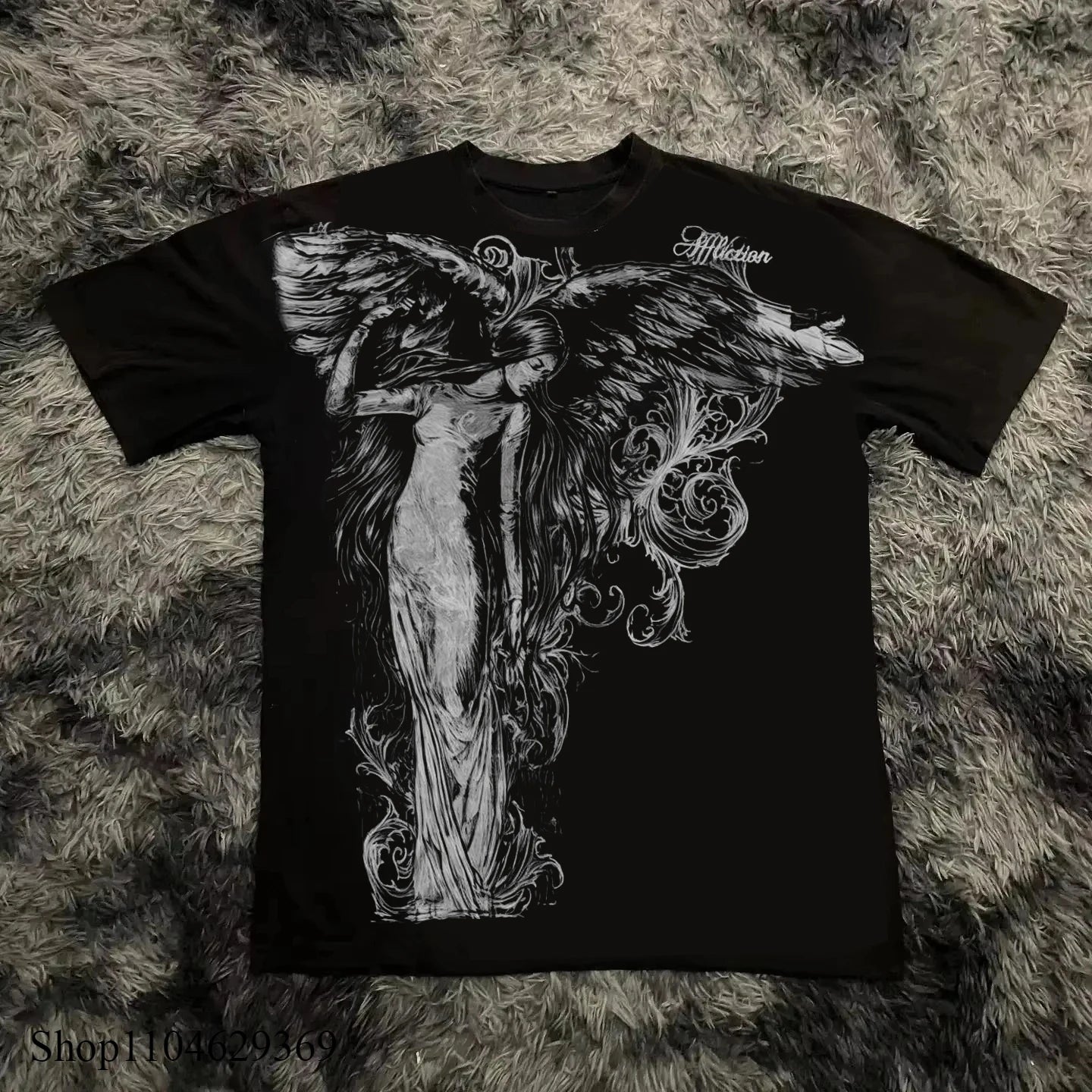 Classique Y2K Style gothique T-shirt imprimé surdimensionné T-shirt haute rue chemises gothique col rond couverture en coton nouveaux hommes femmes T-shirt