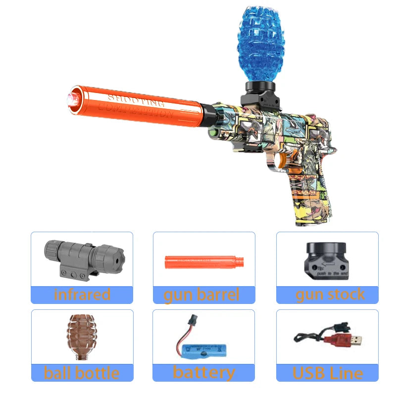Pistolet Blaster électrique pour enfants, jouet d'extérieur, pistolet de tir à balles, jeu d'été, tir à l'eau, jeu de fête interactif pour enfants et adultes