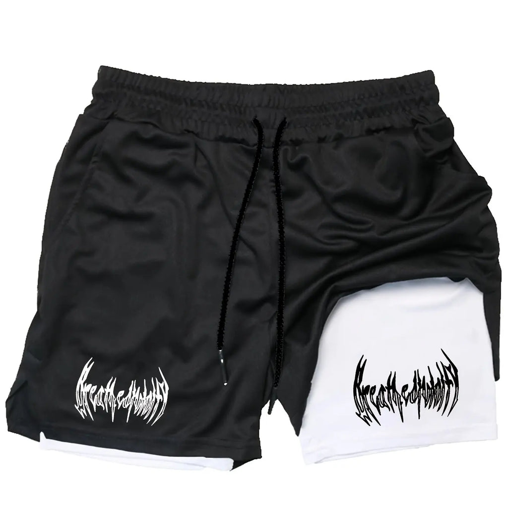 Shorts de course 2-en-1 double couche pour hommes – Idéal pour l'entraînement, le jogging, le sport, la gym et le fitness – Élastique et multifonctionnel