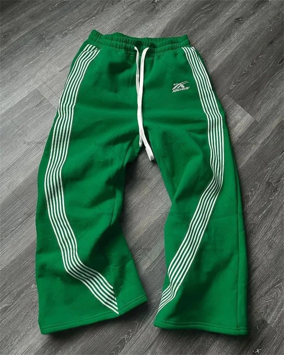Y2k gris pantalons décontractés Vintage fonctionnel tactique hommes femmes Premium Jogging pantalon à jambes larges cordon Streetwear pantalons de survêtement