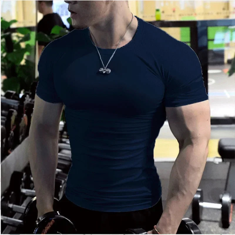 Hommes hauts à la mode t-shirt plaine coupe ajustée t-shirt à manches courtes t-shirts pour hommes chemises de sport décontracté t-shirt blanc homme vêtements 5XL