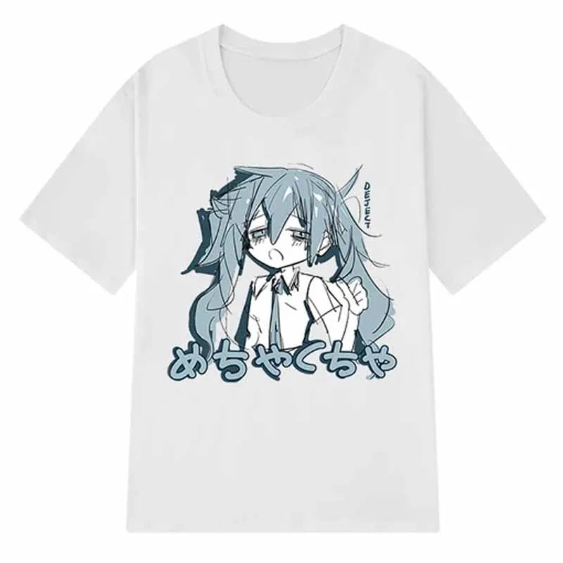 Japonais Y2K Anime Femmes T-shirt Coton Lâche Streetwear T-shirts Occasionnels Grande Taille à manches courtes Hip-hop Harajuku Hauts Femmes Vêtements