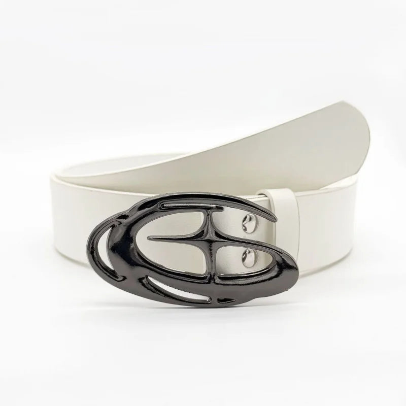 Ceinture en faux cuir Punk Y2K, taille creuse, accessoire gothique à la mode, boucle pour hommes et femmes, 2025