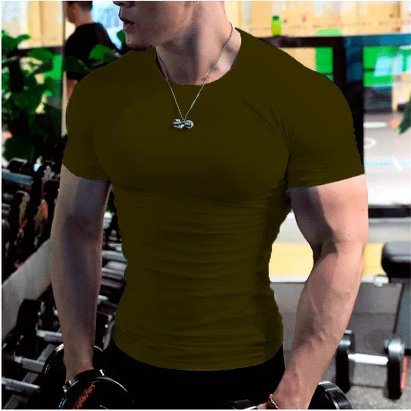 Hommes hauts à la mode t-shirt plaine coupe ajustée t-shirt à manches courtes t-shirts pour hommes chemises de sport décontracté t-shirt blanc homme vêtements 5XL