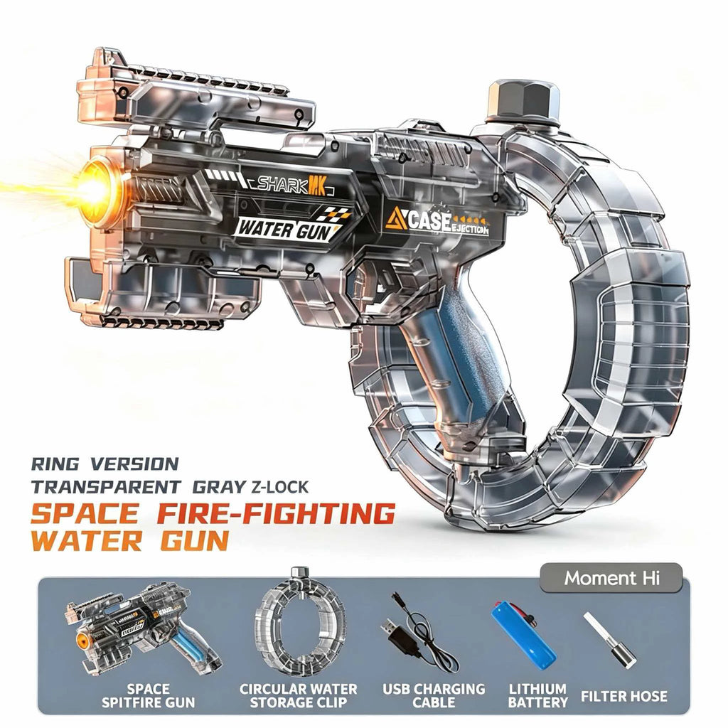 Pistolet à eau électrique à simulation de tir et de recul, jouet pour enfants avec capteur automatique et lumières, pistolet à eau pour l'été, la plage et les activités de plein air
