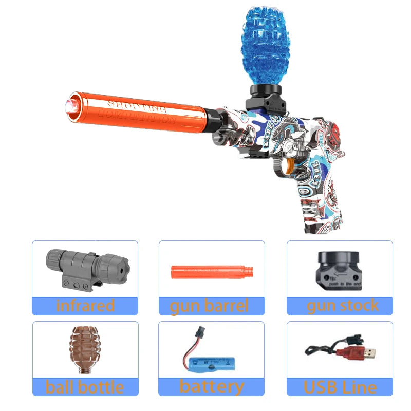 Pistolet Blaster électrique pour enfants, jouet d'extérieur, pistolet de tir à balles, jeu d'été, tir à l'eau, jeu de fête interactif pour enfants et adultes