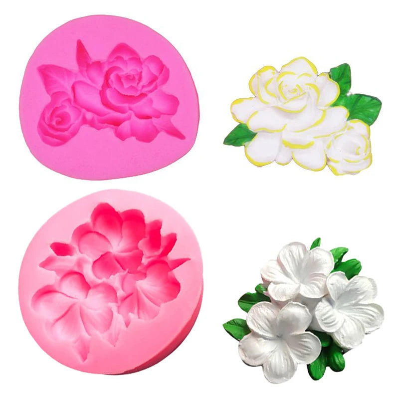 Frangipani – moule à bougie en Silicone, fleur de gardénia, savon fait à la main, cire de soja, bougie parfumée, ornements en plâtre, décoration de maison