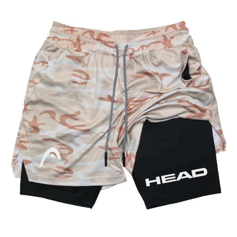 Short de course 2-en-1 pour hommes, idéal pour le fitness et l'entraînement, séchage rapide, double couche, polyvalent et tendance pour l'été