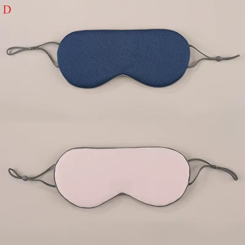 Masque pour les yeux de sommeil, Style coréen, soie glacée, chaud et frais, double usage, réglable, blocage de la lumière de voyage, masque pour les yeux respirant
